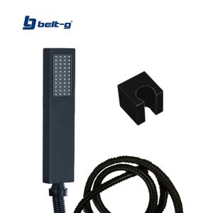 Ducha teléfono rectangular metálica negra Belt-g