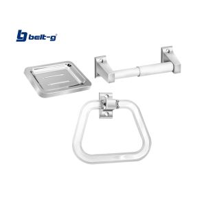 Accesorios para baño plástico cromado 3 unidades Belt-g
