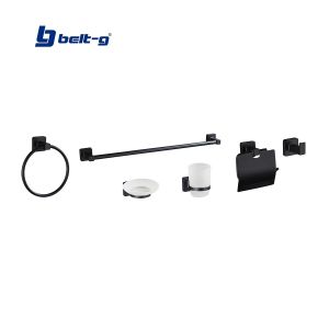Accesorios para baño metálico 6 unidades negro Belt-g