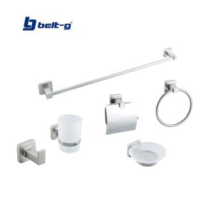 Accesorios para baño metálico 6 unidades brushed Belt-g