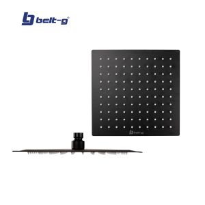 Regadera anticalcarea plana cuadrada 10" negra Belt-g