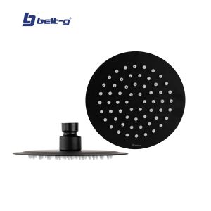 Regadera anticalcarea plana redonda 6" negro Belt-g