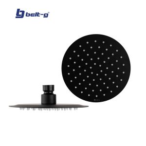 Regadera anticalcarea plana redonda 8" negra Belt-g