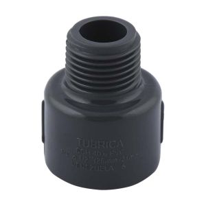 Adaptador macho PVC agua fría reducción 3/4 x 1/2" Tubrica
