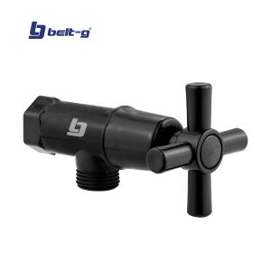 Llave de arresto 1/2 x 1/2" cross negra Belt-g