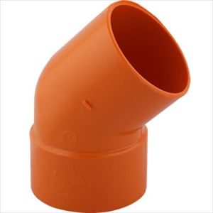 Codo 45° PVC agua servida 110 mm UM reforzada naranja Tubrica
