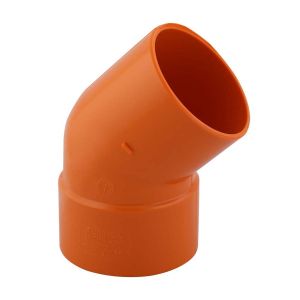 Codo 45° PVC agua servida 75 mm UM reforzado naranja Tubrica