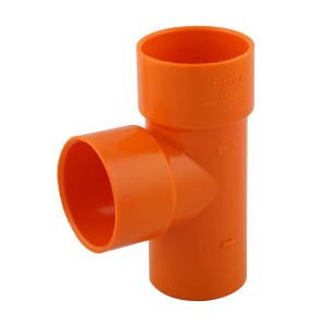 Tee PVC agua servida 50 mm UM reforzada naranja Tubrica