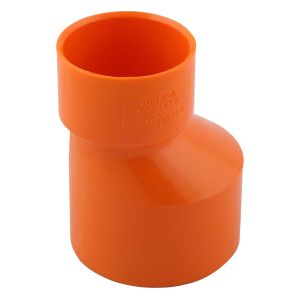 Reducción PVC agua servida 75 x 50 mm exc reforzada naranja Tubrica