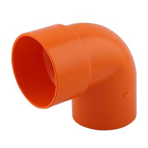 Codo 90° PVC agua servida 160 mm exc reforzado naranja Tubrica