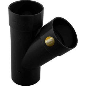 Yee reducción PVC agua servida 75 x 50 mm cxcxc reforzado negro Tubrica