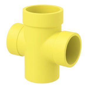 Tee doble PVC sanitario 50mm UM amarilla excxc Pavco