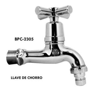 LLAVE PARA MANGUERA1/2" ABS POMO CRUCETA. METALES ALEADOS