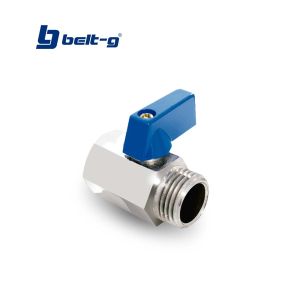 Llave de arresto de bola 1/2 x 1/2" de lujo azul cromado Belt-g