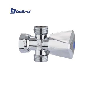 Llave de arresto 1/2" x 1/2" trion doble salida cromada Belt-g