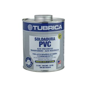 Soldadura para PVC alta viscosidad 1/4 galón Tubrica