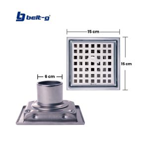 Rejilla de acero inoxidable anticucaracha con conección de 3" Belt-g