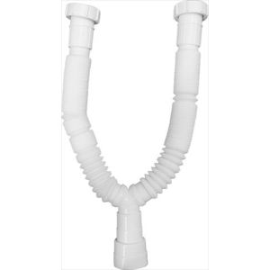 SIFON CORRUGADO DOBLE PLASTICO EXTENSIBLE DE 1 1/2" (CACHO DE VACA). WEQUP