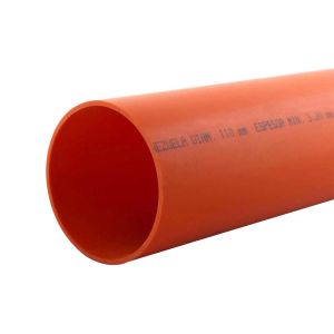 Tubo PVC agua servida 160 x 4 mm x 3 m UM naranja reforzada Tubrica
