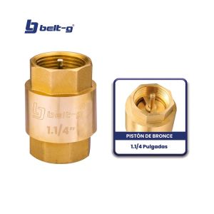 Válvula check 1 1/4" pistón de bronce Belt-g