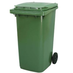 Contenedor de basura con ruedas 240 litros verde Basic Living