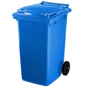 Contenedor de basura con ruedas y pedal 100 litros azul Basic Living