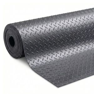 Piso de goma en rollo lagrimado gris 2 mm Tezza