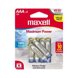 Pila alcalina AAA 6 unidades Maxell