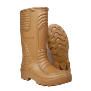 Bota de PVC caña larga beige sin puntera talla 40 Supla