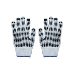 Guante tejido con puntos de PVC gris Wequp