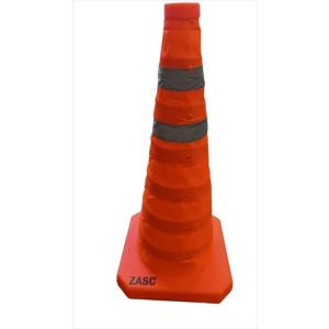 CONO DE SEGURIDAD RETRACTIL NARANJA CON CINTA REFLECTIVA 20". ZASC